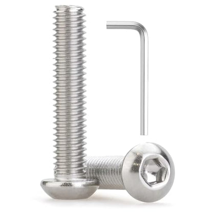 M3 x 14mm 80 Pcs Button Head Socket Cap Screws, 304 Stainless Steel (18-8), Fully Threaded, Bright Finish, Allen Hex Drive, Includes Hex Wrench, for Furniture, DIY, 3D Printing - size: M3 x 14mm-80 PCS