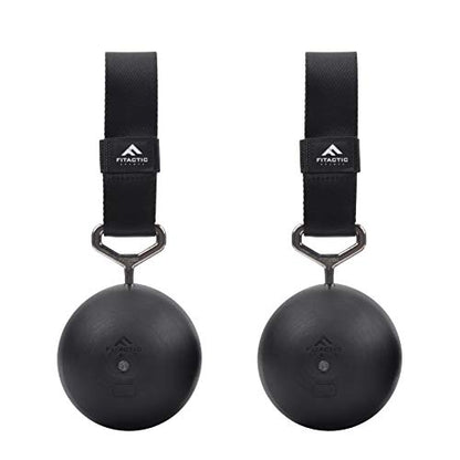 Rock Climbing Solid Training Cannonball Bomb Power Pull Up Ball Hold Grips for Straps for Finger, Forearm, Biceps, Back Muscles - color: Black (4")