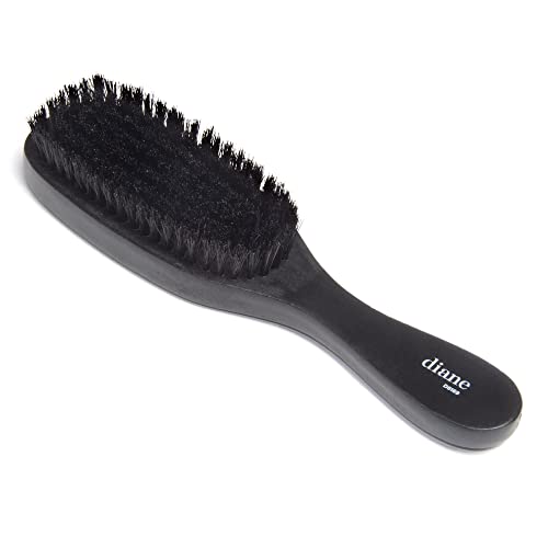 Diane 7-Row Boar Bristle Wave Brush – Soft 100% Boar Bristles for Fine to Medium Hair, 360 Waves, Smoothing & Polishing, Gentle on Scalp, Real Wood Handle, Beard & Mustache Styling - color: Wave Brush, size: 1 Count (Pack of 1)
