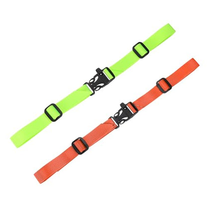 Backpack Chest Strap Sternum Straps with Emergency Whistle Buckle for Backpack Replacement & Hiking - color: Fluorescent Green & Orange