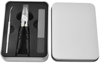 Black Anti-Slip Grip Gear Lock Nail Clipper Set with Ultra-Sharp Tips for Precise Access to Nail Grooves Professional-Grade Manicure Tool for Men Seniors Curved Sharp Blades