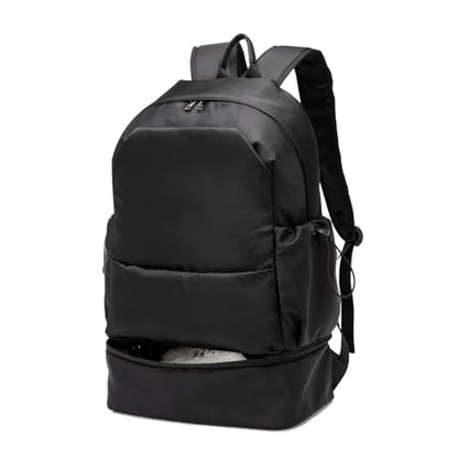 seyfocnia Gym Backpack for Men,Waterproof Travel Backpack With Shoe Compartment Lightweight Sports Gym Bag Casual Daypack-Black - size: 20 Inches