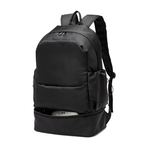 seyfocnia Large Gym Backpack for Men,Waterproof Travel Backpack With Shoe Compartment Lightweight Sports Gym Bag Casual Daypack-Black - size: 22 Inches