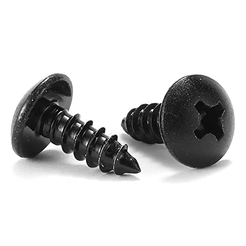 #4 x 3/8" Wood Screw 100Pcs Truss Head Phillips 18-8 (304) Stainless Steel Fast Self Tapping Screws Black Oxide by SG TZH - size: #4 x 3/8"