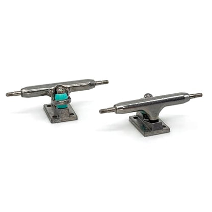 32mm Prodigy Gen2 Pro Fingerboard Trucks - Pro Style Base and Hanger with Custom Pivot Tuning and Pro Duro Bubble Bushings - Raw Steel Colorway - color: Raw Steel, size: 32mm