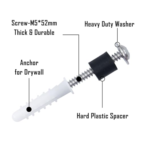 200 Pieces Pegboard Mounting Kit Wall Peg Boards Installation Accessories Pegboard Spacer Kit Includes Screws, Anchors, Spacers and Washers for 1/4-Inch Pegboard (50 Sets)