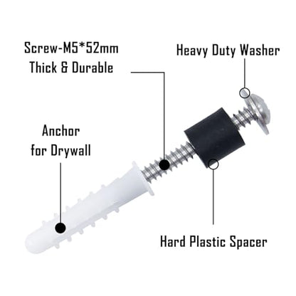 200 Pieces Pegboard Mounting Kit Wall Peg Boards Installation Accessories Pegboard Spacer Kit Includes Screws, Anchors, Spacers and Washers for 1/4-Inch Pegboard (50 Sets)