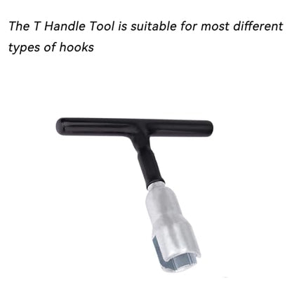 Wing Nut Tool, T Handle Wing Nut Hand Tool, Wing Nut Driver for Eye Screws and Screw-in Hooks Heavy Duty Metal Manual Installation Tightening Release Portable Wing Nuts Tool
