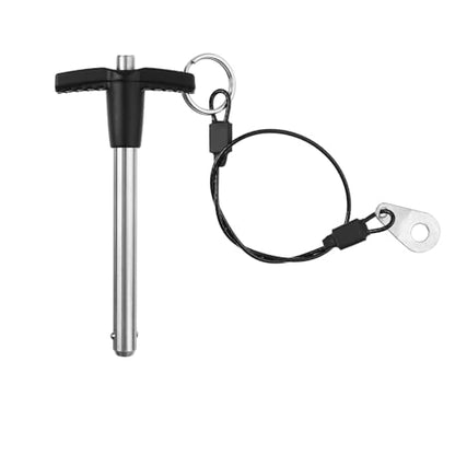 T Handle Quick Release Pin 5/16 Inch Diameter ,Stainless Steel Ball Locking Pin with Push Button Lanyard Cable Usable Length 2.36"(8*60mm) - size: 8mm-60mm