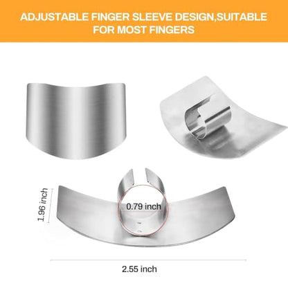 Promifun Finger Guards for Cutting, 4 Pcs Stainless Steel Finger Protector for Cutting Food, Knife Guard, Chopping Protector for Dicing and Slicing in Kitchens
