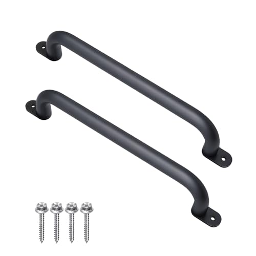 17 Inch Black Playground Accessories Safety Handles Set of 2 - Outdoor Metal Playset Handles, Swing Sets Grab Handle, Kids Safety Rail, Indoor Climbing Monkey Bar for Play Gym, Play Room - color: Black-2pack