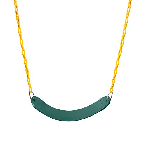 Sunnyglade Swings Seats Replacement with 66" Chain Swing Accessories Green | Replacement Swings for Outdoor Swing Set Heavy Duty Accessorie with Snap Hooks and Hanging Strap Support 440Lb