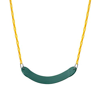 Sunnyglade Swings Seats Replacement with 66" Chain Swing Accessories Green | Replacement Swings for Outdoor Swing Set Heavy Duty Accessorie with Snap Hooks and Hanging Strap Support 440Lb
