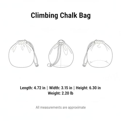 Climbing Chalk Bag with Adjustable Waist Belt - Durable Polyester Pouch for Gym, Bouldering & Rock Climbing (White/Pink)