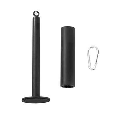 Loading Pin for Cable Pulley System, 500LB Capacity Weight Stack Pin with Carabiner, Fits 1" & 2" Olympic Plates, Anti-Slip Base for Home Gym, Power Rack & LAT Pulldown Attachment - color: Black-1'&2"loading pin