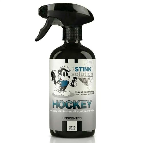 The Stink Solution Hockey Odor Eliminator Spray, Unscented, 1 Pack, 16 oz | Eliminates Sweat and Body Odor at the Source. Deodorizer for Skates, Gloves, Helmets, Guards, Pads and Hockey Bags - size: 16 Fl Oz (Pack of 1)