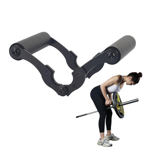 V Bar Row Landmine Handle Attachment for Barbell Bars，Solid Mine Double D Row Handle Grips with Non-Slip Rubber Grips, T-Row Attachment for Olympic Strength Training Bars