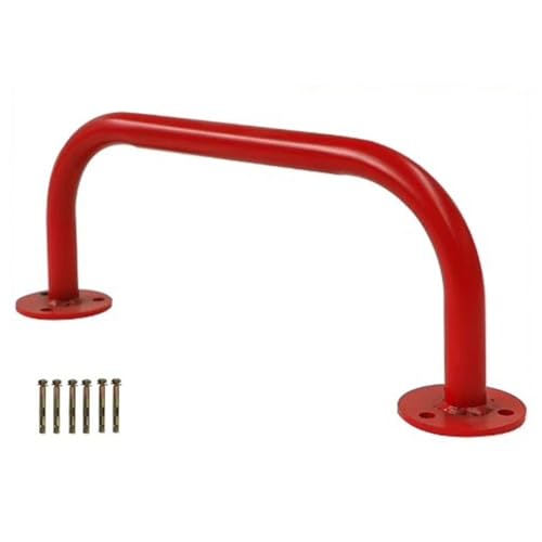 exproyzk 2pcs Carbon Steel Playground Handles - Monkey Bars Heavy Duty Ceiling Grab Bars - for Indoor Outdoor Climbing Frames, Treehouses, Wall Ladders(Red) - color: Red