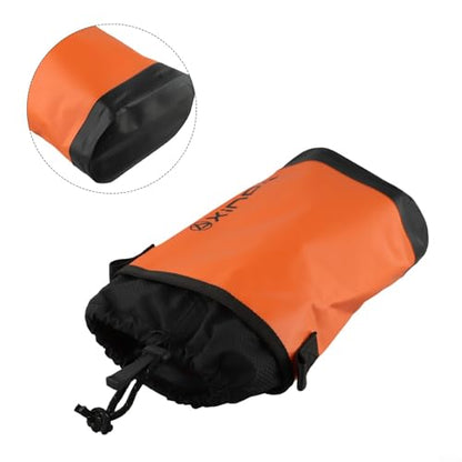 Climbing Tool Bag with Adjustable Waist Belt, 5L Outdoor Rock Climbing Gear Pouch for Ropes and Chalk, Water Resistant Polyester Storage Pack with Quick Draw Tower Design(Orange) - size: Orange