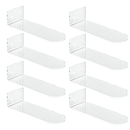 IEEK Floating Shoe Display 8 Pack,Levitating Acrylic Shoe Shelf for Wall,Clear Wall Mounted Shoe Rack Sneaker Display Shelves Space Saving Shoe Organizer Holder for Sneaker Collection - size: 8X3X2 Inches-8 Pack