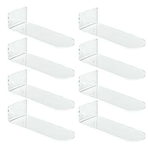 IEEK Floating Shoe Display 8 Pack,Levitating Acrylic Shoe Shelf for Wall,Clear Wall Mounted Shoe Rack Sneaker Display Shelves Space Saving Shoe Organizer Holder for Sneaker Collection - size: 8X3X2 Inches-8 Pack