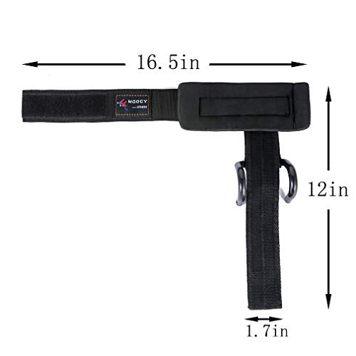 Heavy Duty Strap with pro Metal Lifting Steel Hooks Improves Grip for Weightlifting, Powerlifting, Bodybuilding & Deadlift - Neoprene Padded Wrist Wraps Provides Support for Men & Women