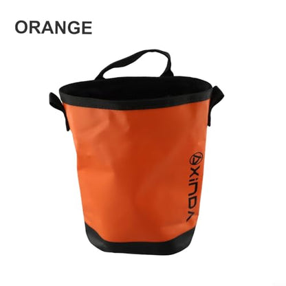 Rock Climbing Tool Bag With Adjustable Waist Belt, 5L Water Resistant Polyester Gear Pouch For Rope Chalk Storage, Quick-Draw Tower Design For Outdoor Climbing And Caving(Orange) - size: Orange
