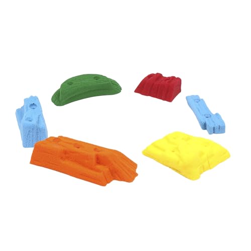 Atomik Rock Climbing Holds 6 Screw-On Small Sandstones in Assorted Bright Tones