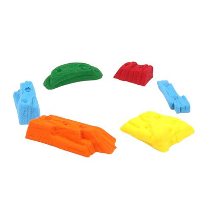 Atomik Rock Climbing Holds 6 Screw-On Small Sandstones in Assorted Bright Tones
