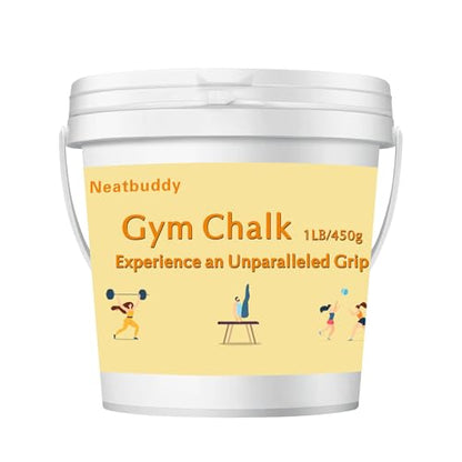 1LB Gym Chalk Bucket|Lifting Chalk|carbonato de magnesio– Premium Chalk Powder with Bag & Spoon for Weightlifting, Gymnastics & Climbing