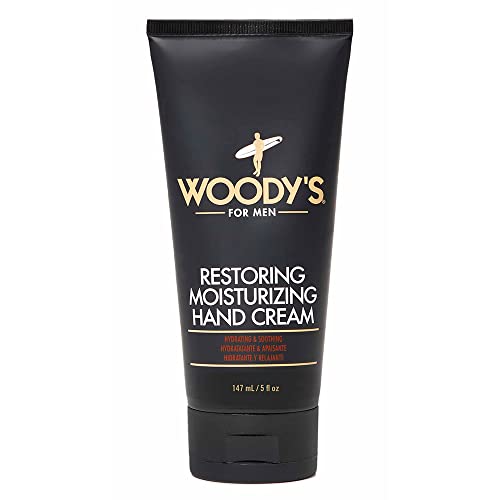 Woody's Restoring Hand Cream for Men, Moisturizing, Hydrating, & Soothing, Rapid Relief for Rough, Dry Hands, 5 Fl Oz - style: Hand Cream