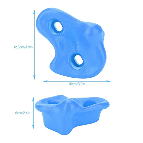 plplaaoo 10PCS Plastic Rock Climbing Holds Set, DIY Tree Rock Climbing Holds for Kids & Adults Climber, Kids Indoor and Outdoor Play Set Use, Includes Mounting Screws., Rock Climbing Holds climbin - color: blue