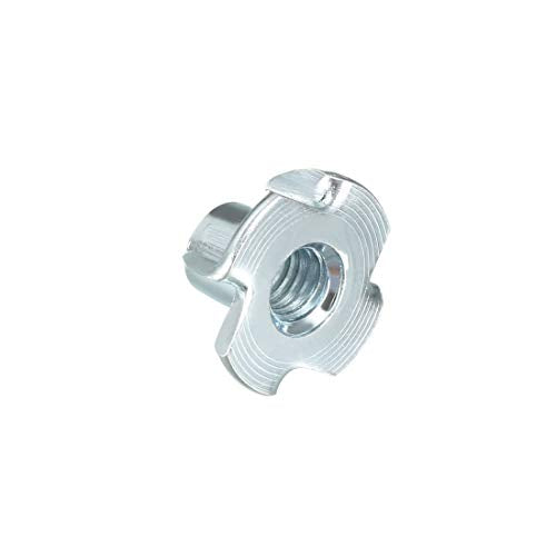 uxcell M6 4 Pronged Tee Nut T-Nut for Table Legs Rock Climbing Wall Woodwork Holds Wood Cabinetry 50Pcs - size: M6