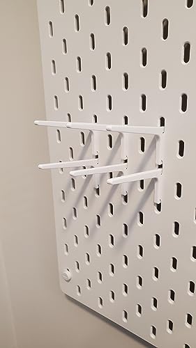 'Just Hanging' Pegboard Hook Packs, Compatible with IKEA SKADIS Pegboard, Display Hook SKADIS Accessory (Glossy White, 12pk, Spool Hook) - color: Glossy White, size: 12pk, Spool Hook