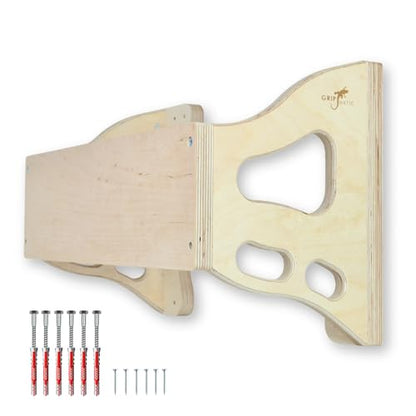 Wall Mount for Hangboards - Wall Mounting Hangboard Holder - Compatible with Standard Climbing Fingerboards - 120kg Load Capacity - Waveline Wood - style: Waveline Wood