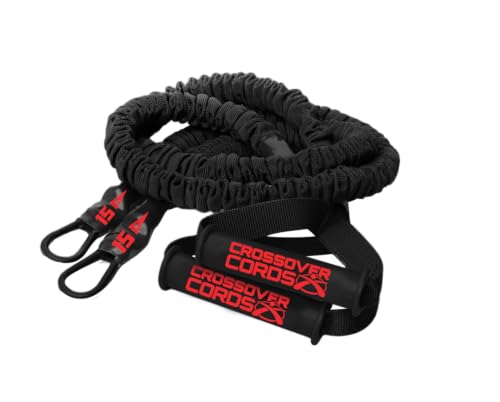 Crossover Cords - Blackout - Shoulder Resistance/Exercise Bands - Perfect for Warmups, Arm Care, Rotator Cuff Exercise or Physical Rehab from Injury - One Set of 2 Cords - Crossover Symmetry - color: 15 lbs