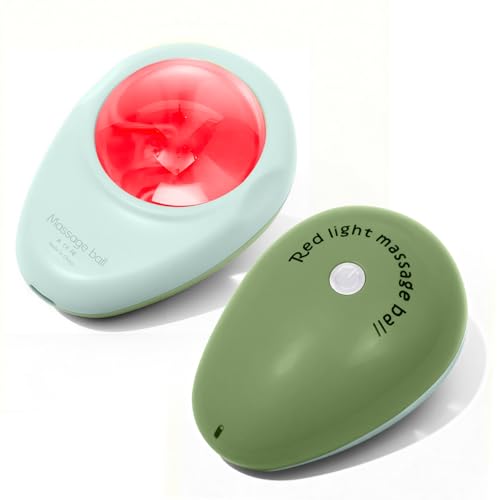 Red Light Vibrating Massage Ball - Handheld Trigger Point Tool for Deep Tissue Massage and Myofascial Release, Portable Massager for All Over the Body (Avocado) - color: Avocado