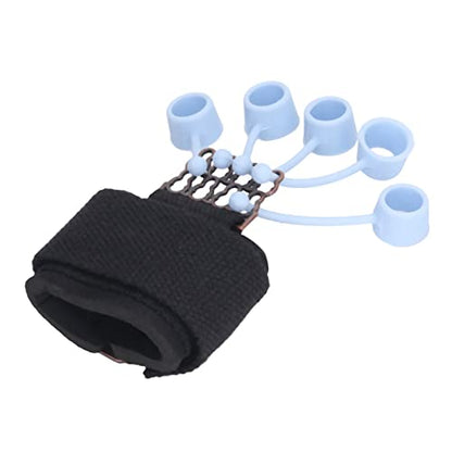 Silicone Finger Exerciser Elastic Finger Grip Trainer for Hand Muscle Strength Flexibility, Suitable for Rock Climbing, Guitarists - 1 X Wrist Tensioner 10 X Sleeve - color: Black