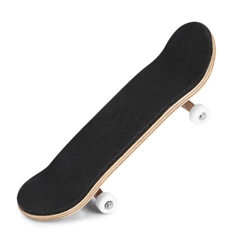 1 Pack Professional Mini Maple Wooden Fingerboards, Alloy Fingerboard Finger Skateboards, Boarding Toy with Box Reduce Pressure Kids Gifts - color: white