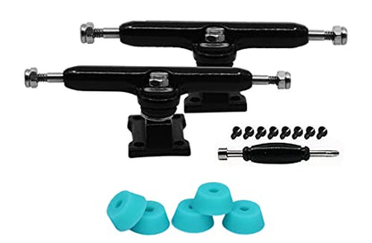 34mm Prodigy Gen2 Pro Fingerboard Trucks - Pro Style Base and Hanger with Custom Pivot Tuning and Pro Duro Bubble Bushings - Black Colorway - color: Black, size: 34mm