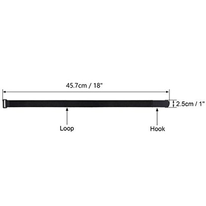 Wisdompro 12 Pack 1 x 18 Inch Long Hook and Loop Tie Down Straps Heavy Duty | Durable Nylon, Reusable, Large, Wide, Black, Functional Adjustable Fastening Cinch Strap Cable Cord for Home, Office, Outdoor - size: 1 x 18 Inch, 12 Pack