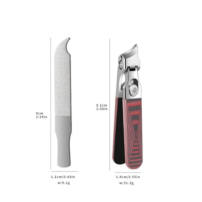 Slant Head Stainless Steel Nail Clipper for Ingrown Nail Care with G10 Handle, Edgy Toenail Clipper for Podiatrist and Elder Users, Angled Nail Trimmer with Safe Lock(Straight Red B) - color: Straight Red B