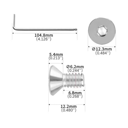 1/4-20x1/2 Flat Head Socket Cap Screws Bolts 30pcs HS/JXLS-03 | 304 Stainless Steel, UNC Coarse Full Thread, Equipped with Phillips Bit, for DIY, for Repair, Install Furniture Screws - size: 1/4-20x1/2"