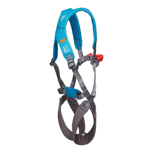 BLACK DIAMOND Kids' Momentum Safe Rock Climbing Harness, Indoor/Outdoor - color: Azul (Full-body Harness)