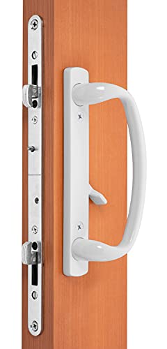 Rockwell Security Charlotte Offset Key Locking Sliding Door Handle with 3/4 Inch Keylock White Fits 1-3/4 Inch Thick Door with 4 Screw Holes - color: White