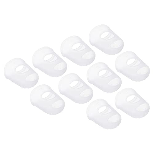 PATIKIL 0.85 Inch Rubber Finger Tips, 30 Pack Silicone Thumb Fingertip Protector Covers Pads Thimble for Guitar Playing Office Counting Sewing, Clear Large Size - color: Clear, size: 0.85 Inch