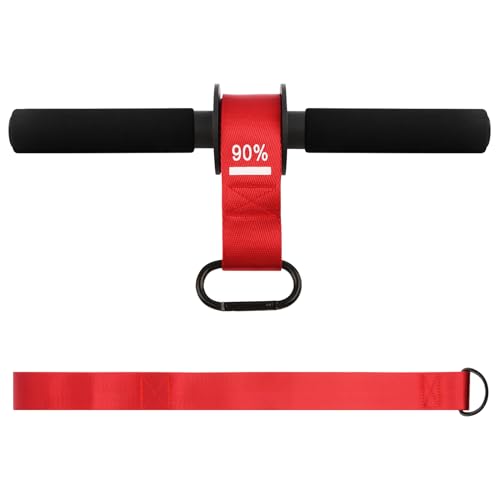 Forearm Strengthener and Wrist Roller with Thick Grip & Adjustable Strap, Ideal for Grip Strength Training, Muscle Building and Rehabilitation - color: Red