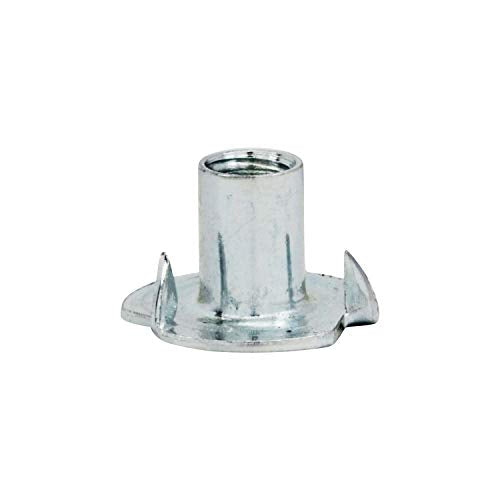 Rok Hardware Three Prong T-Nut Fasteners Holds, 1/4-20 with 5/16" Long Barrel Machine Thread Steel Tee-Nut Rock Climbing (50 Pack) - style: 50 Pack