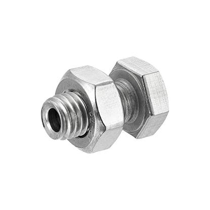 MECCANIXITY M10x20mm Hollow Screw Bolts External Hexagon Fasteners with Nuts, 304 Stainless Steel Pack of 2 - size: M10x20mm