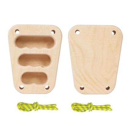 Portable Hangboard Wooden Finger Training Kit Set for Climbers | 2X Rock Climbing Support Rehabilitation Fitness Hand Grip Forearm Strength Workout Exercise for Women Men Home Gym Outdoor